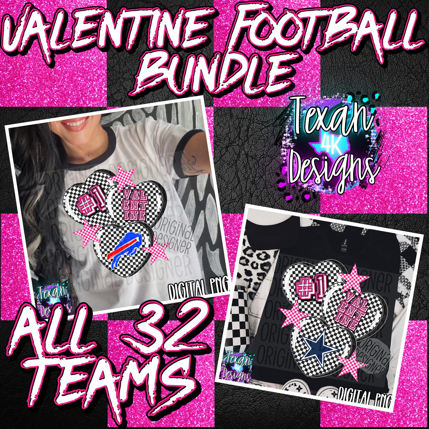 valentines football bundle -32 DIGITAL PNG