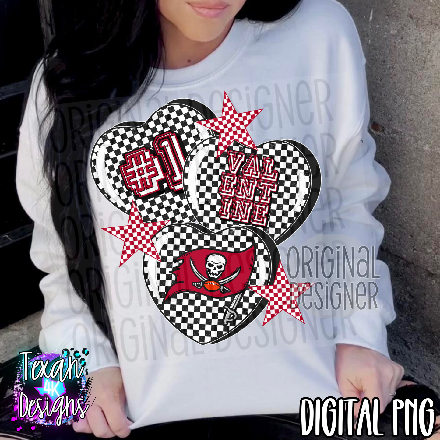 valentine bucs red- DIGITAL PNG