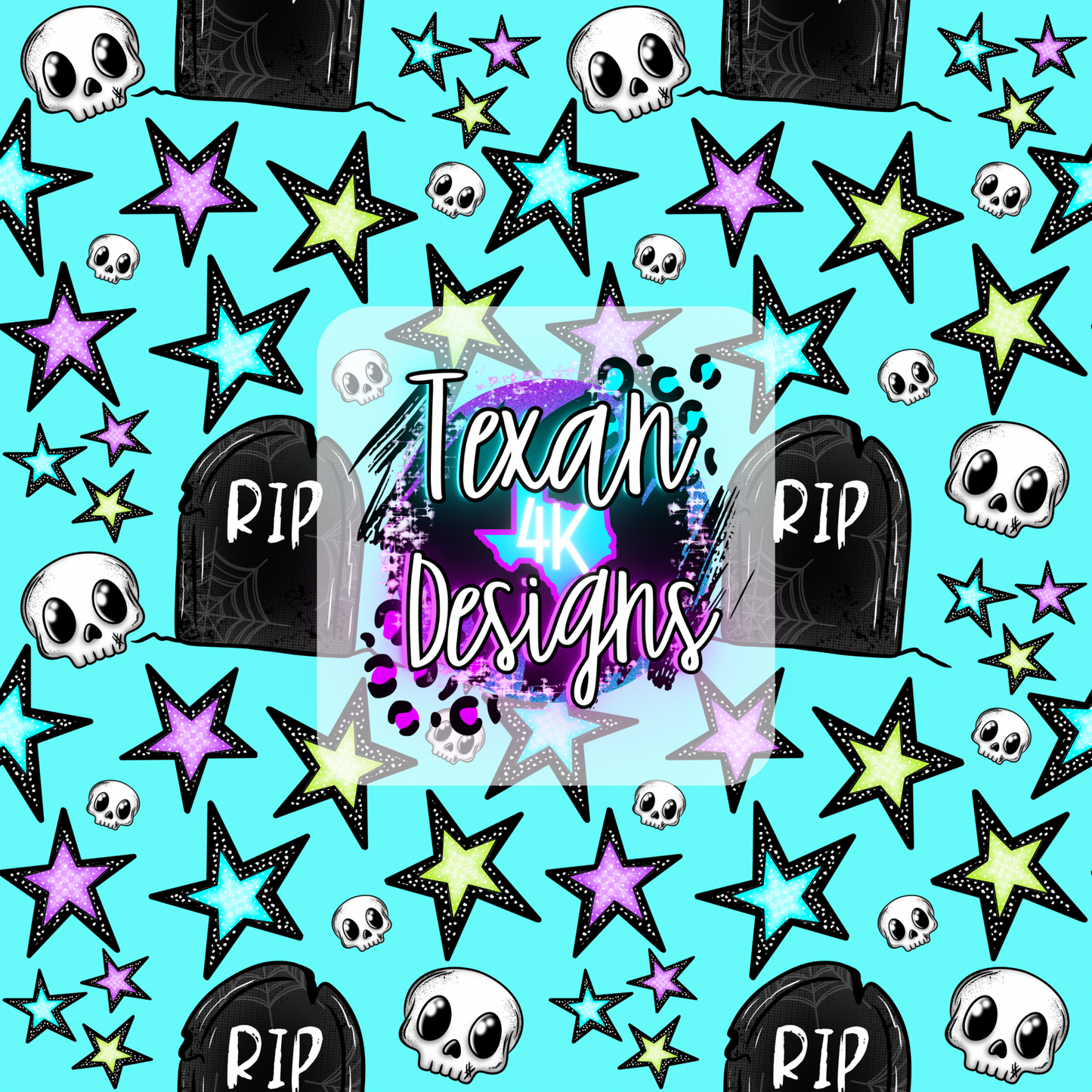 RIP stars seamless (blue) - DIGITAL PNG
