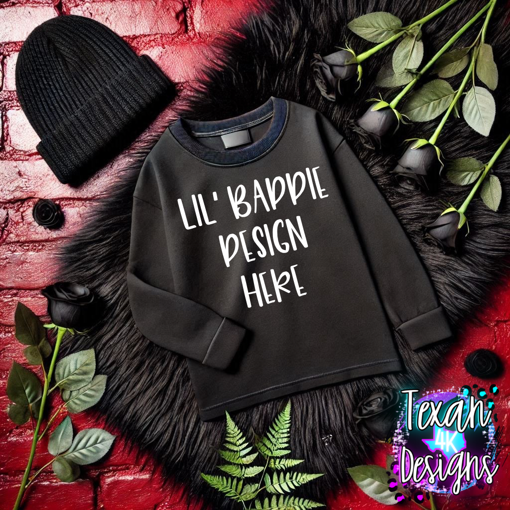 black shirt , toddler boy flat lay mock up