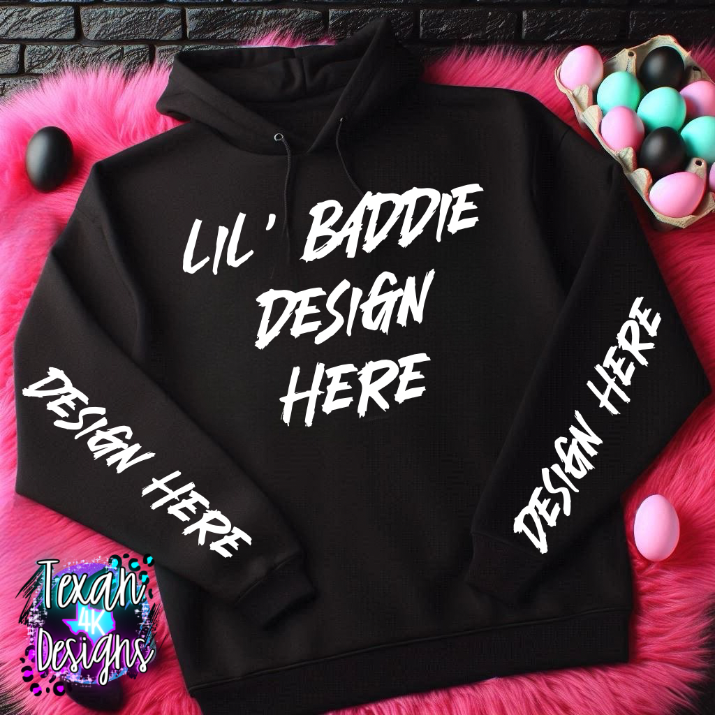 black hoodie, flat lay mock up - easter