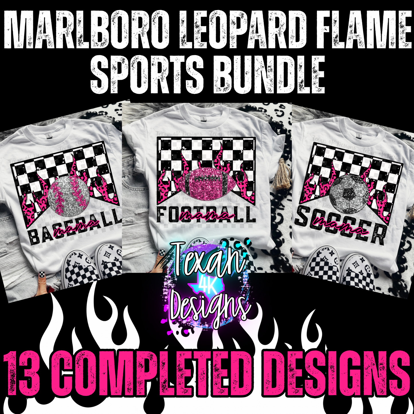 Marlboro leopard flame sports bundle - 13 DIGITAL PNG