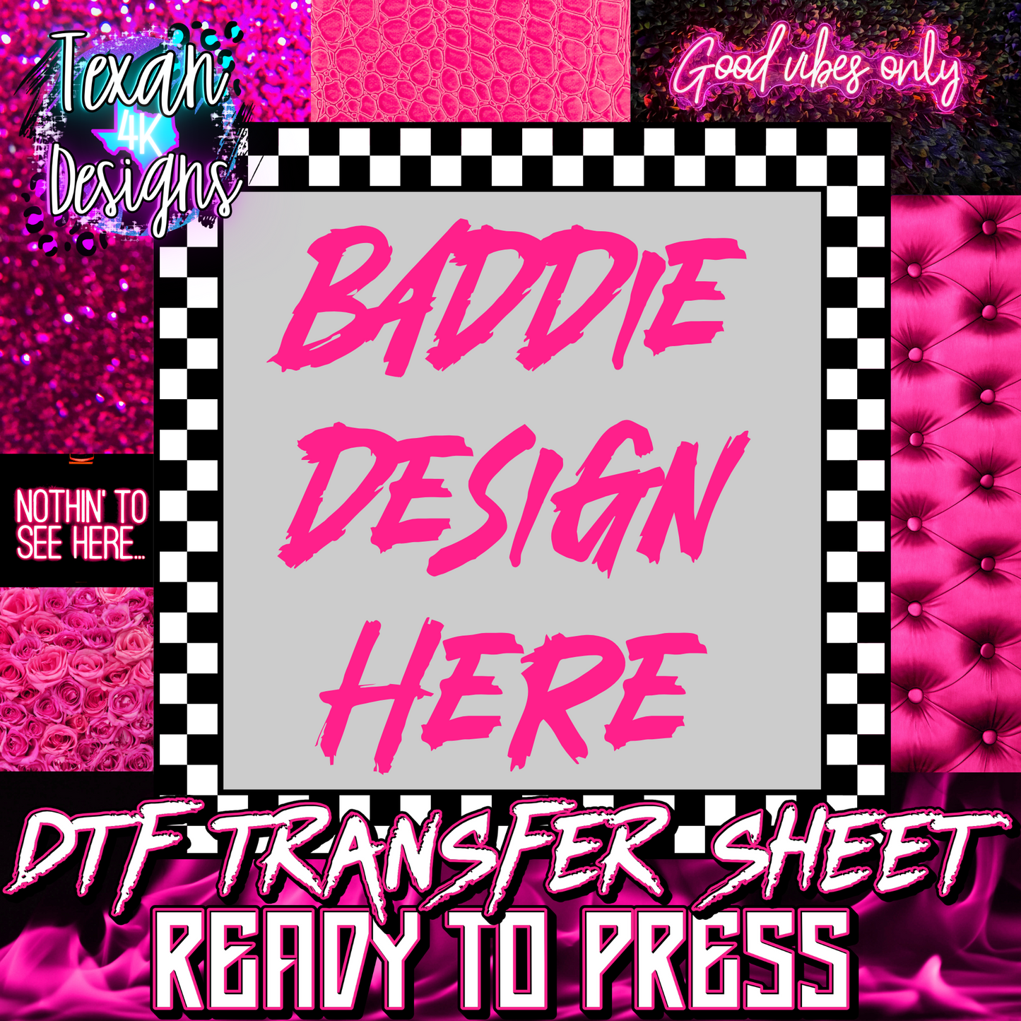 DTF transfer sheet mock up- collage