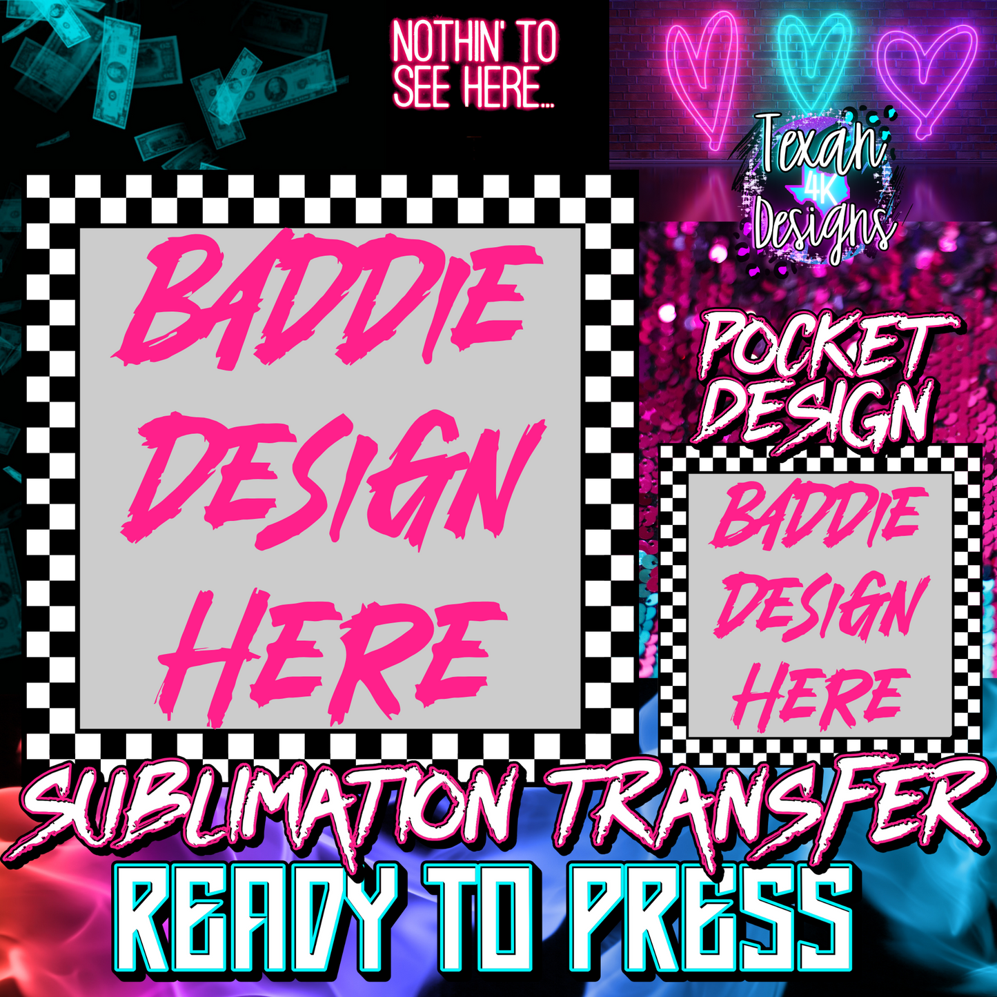 sublimation transfer w/ pocket mock up - collage