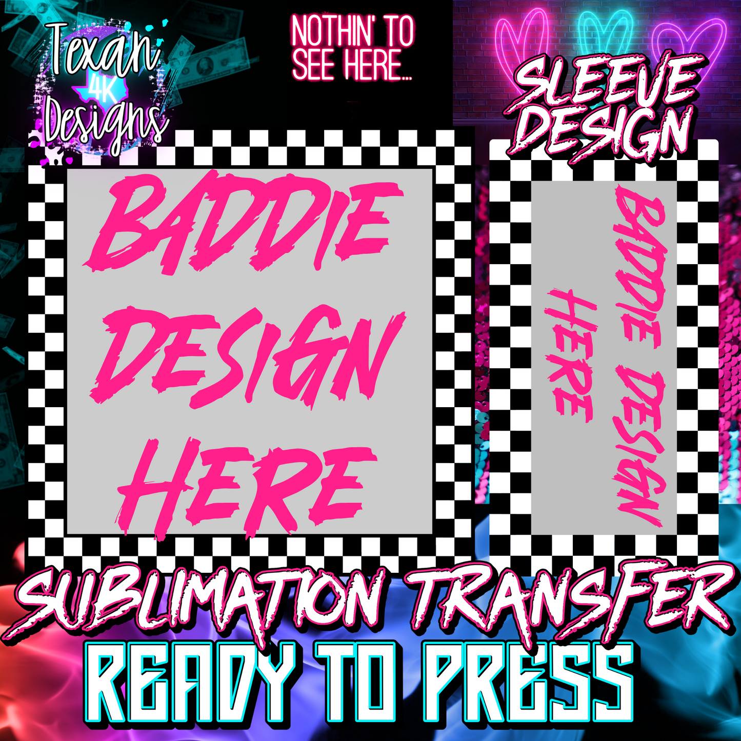 sublimation transfer w/ sleeve mock up - collage