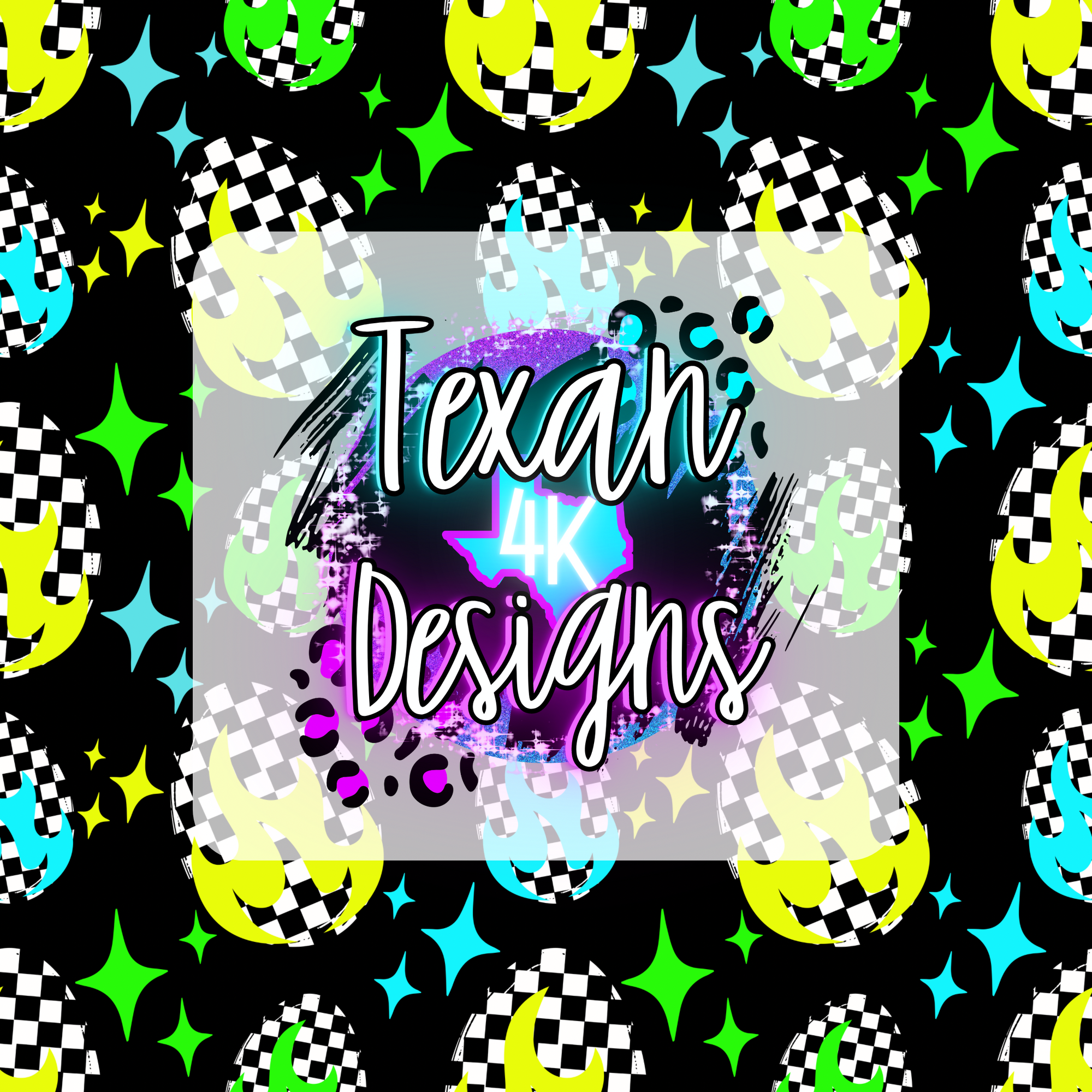checkered fire eggs boy seamless - DIGITAL PNG – Texan 4K Designs
