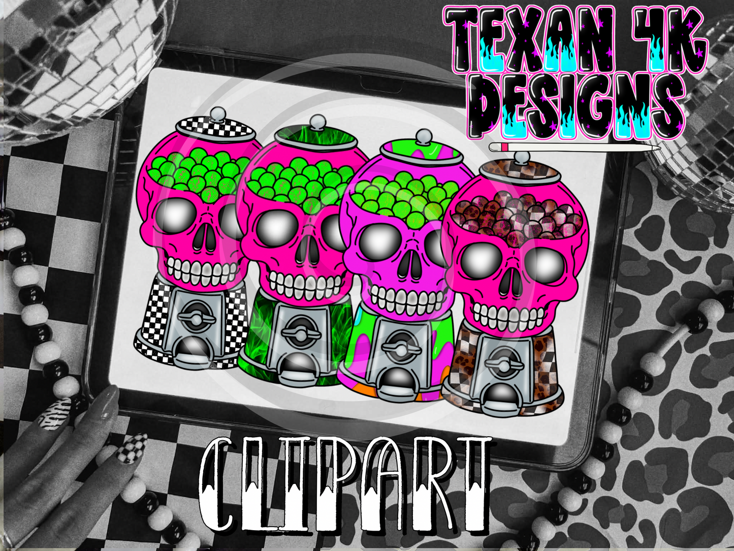 skull gumball machine - 4 clipart