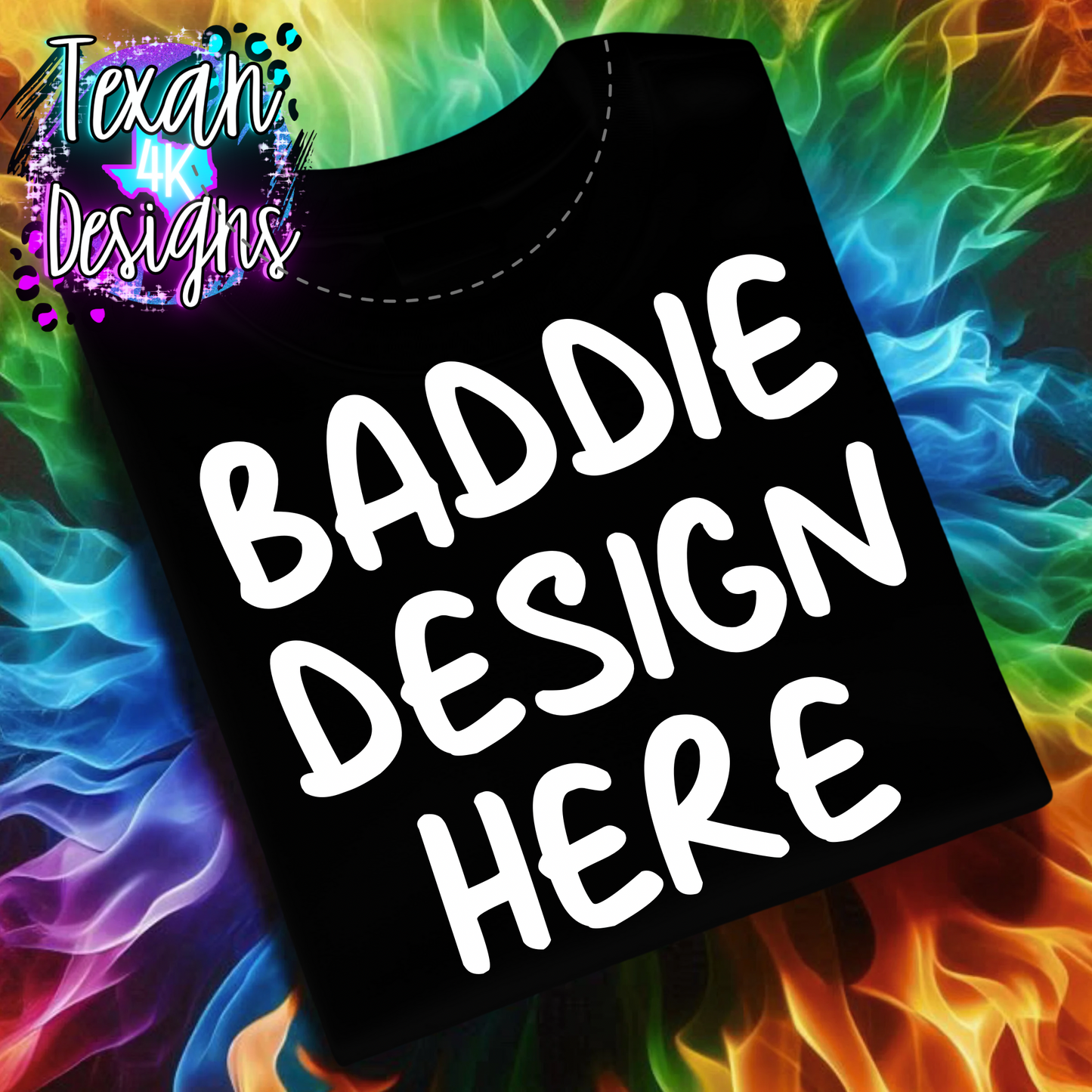 black shirt, flat lay mock up