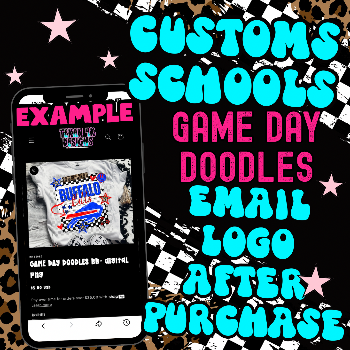 CUSTOM GAME DAY DOODLES - DIGITAL PNG