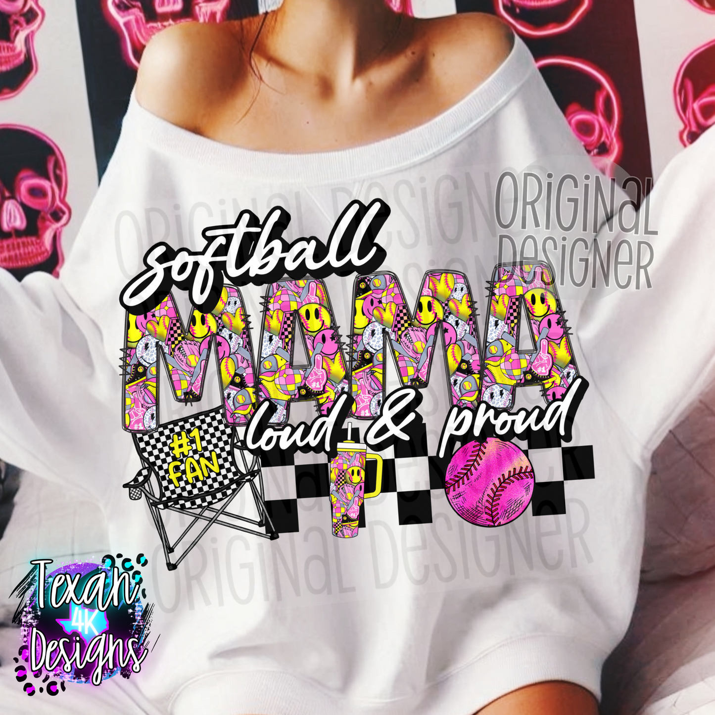 softball mama loud & proud - DIGITAL PNG