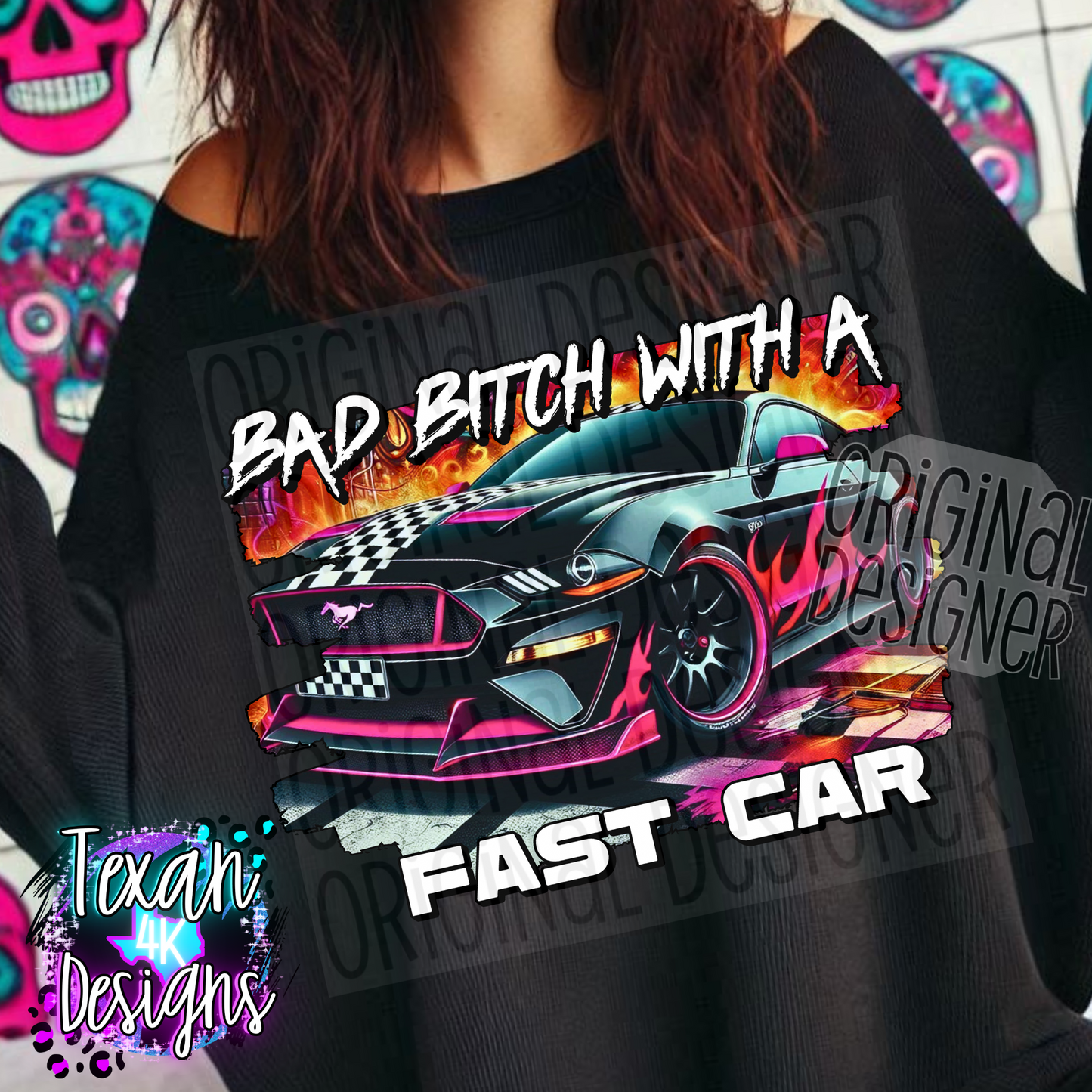 bad girl with a fas car - 2 DIGITAL PNG