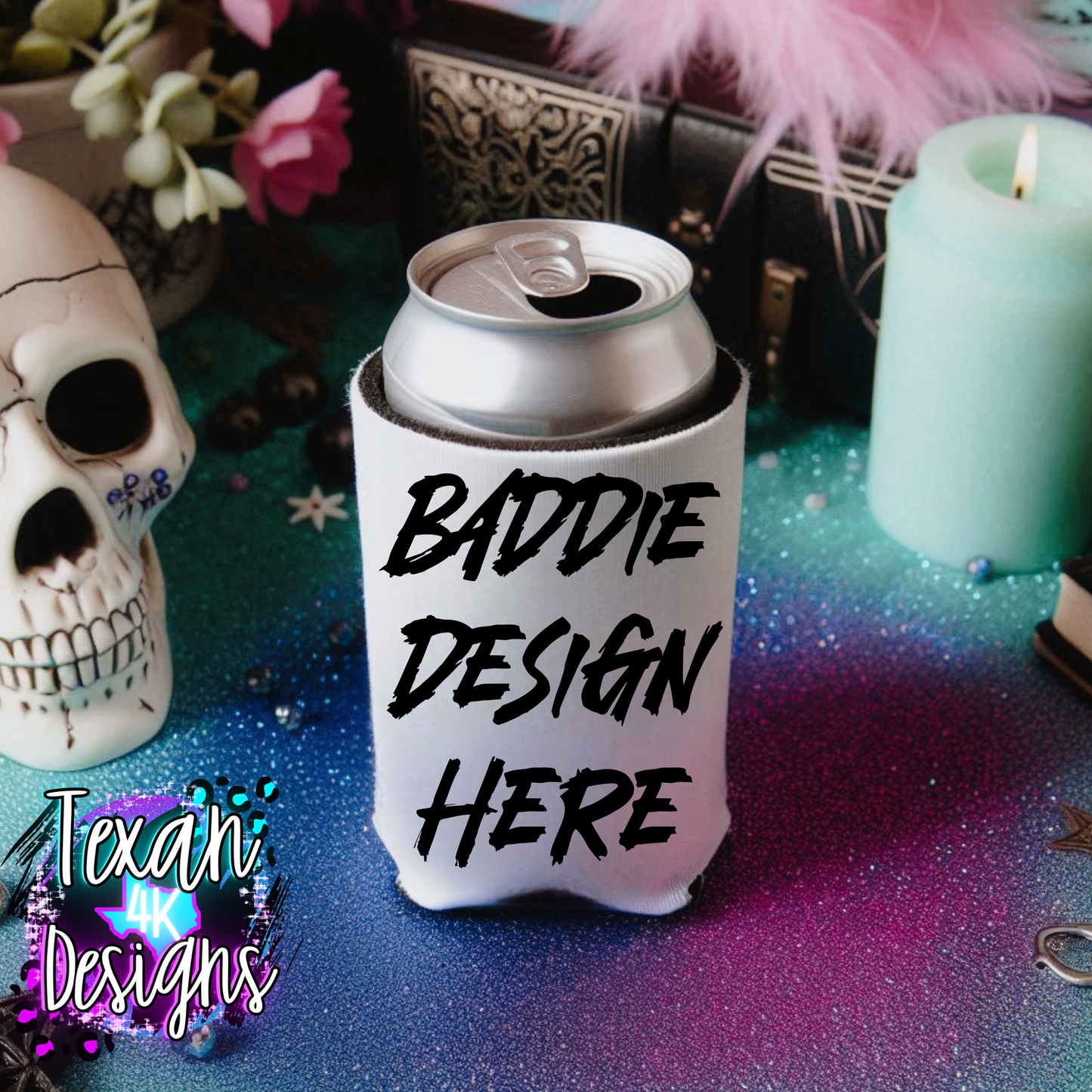 white koozie mock up