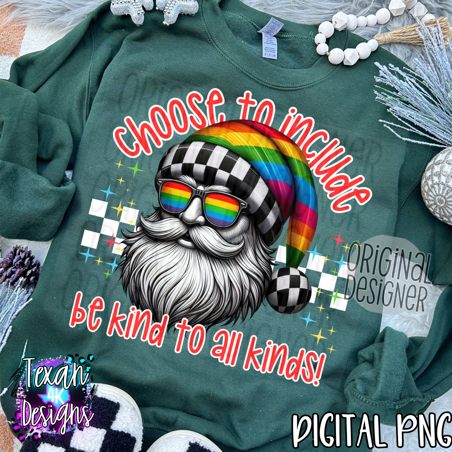 choose to include be kind to all kinds christmas - 2 DIGITAL PNG