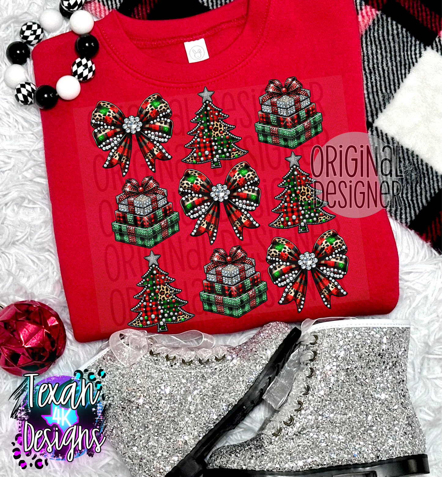 plaid leopard christmas - DIGITAL PNG
