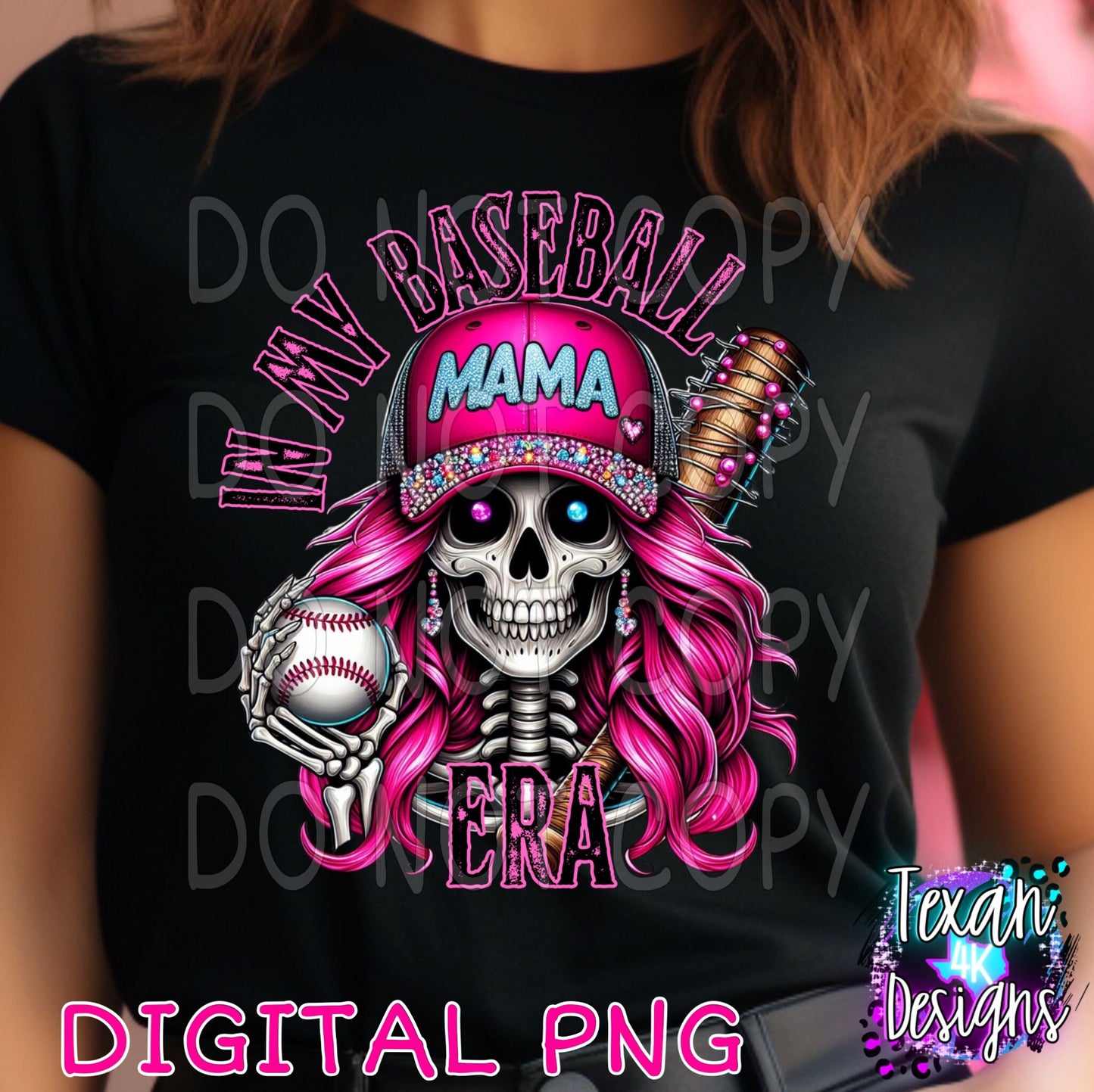 in my baseball era - DIGITAL PNG - skeleton