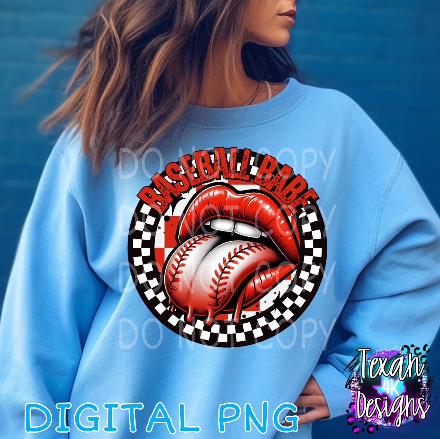 Baseball babe - DIGITAL PNG - checker