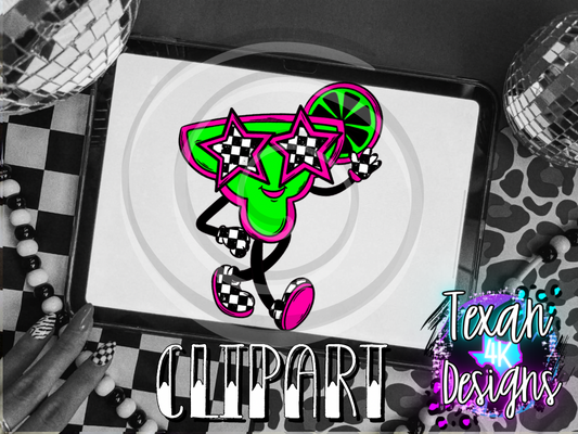 margarita character white checkered - clipart