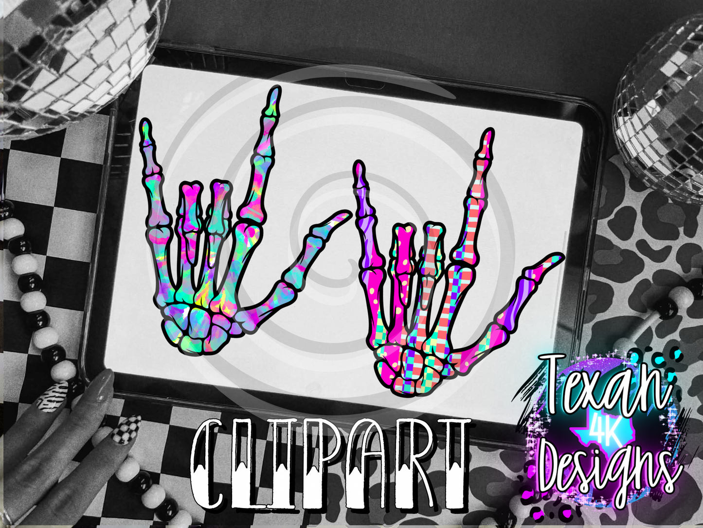 skelly ILY hand  - 5 clipart