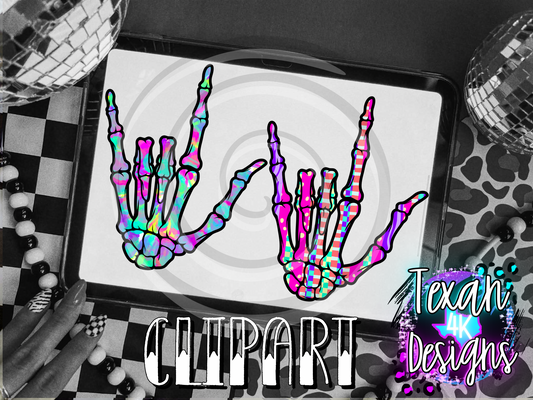 skelly ILY hand  - 5 clipart