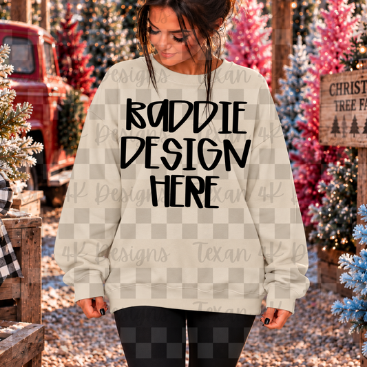 gildan sand  sweatshirt , mock up