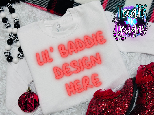 white cewneck shirt , toddler girl, checkered, edgy, spooky, flatlay mock up - classic christmas