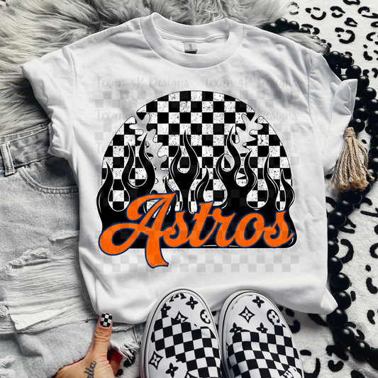 checkered flames baseball A-DIGITAL PNG