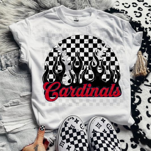 checkered flames baseball C- DIGITAL PNG