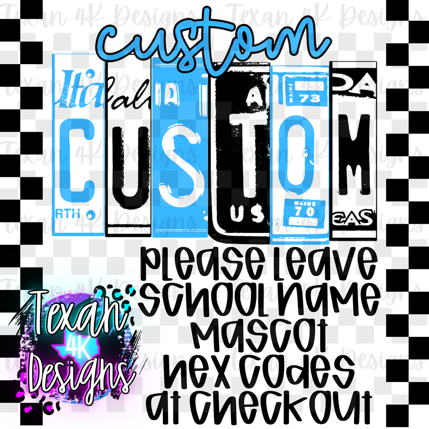 CUSTOM LICENSE PLATE-  DIGITAL PNG
