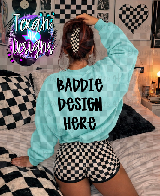 CC chalky mint back sweatshirt , mock up