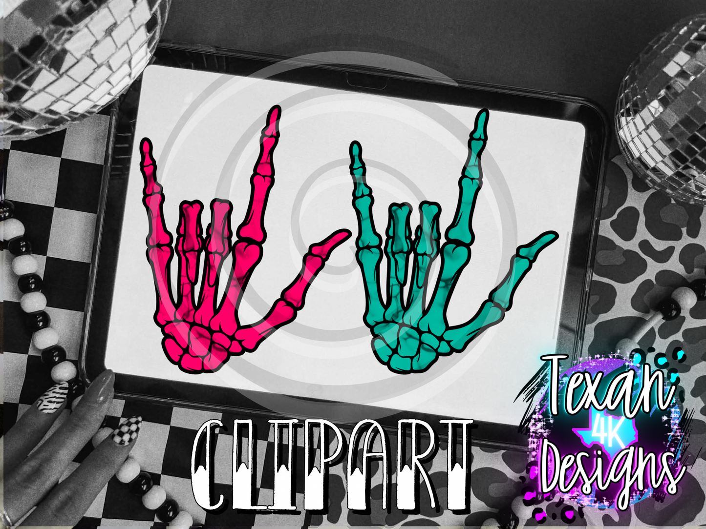 skelly ILY hand  - 5 clipart