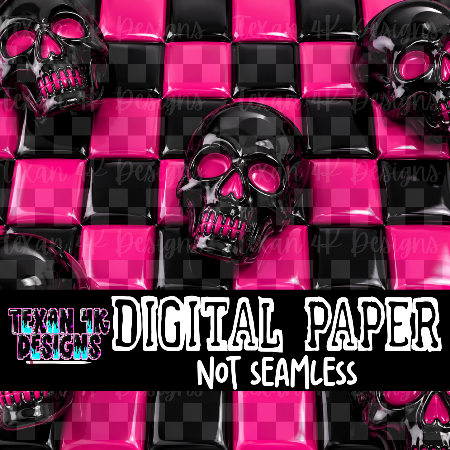 checkered skull  - DIGITAL PAPER