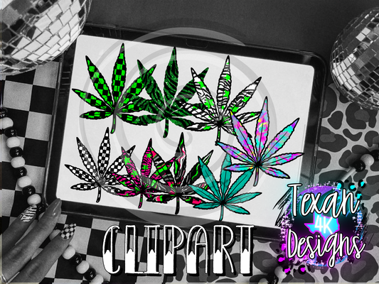 W*ed leaf - 8 clipart