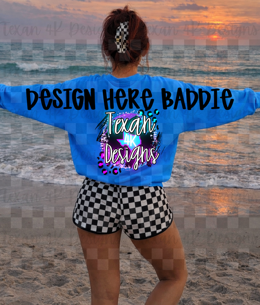 blue back arms hoodie , mock up - beachy