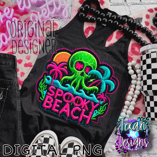 spooky beach patch- DIGITAL PNG