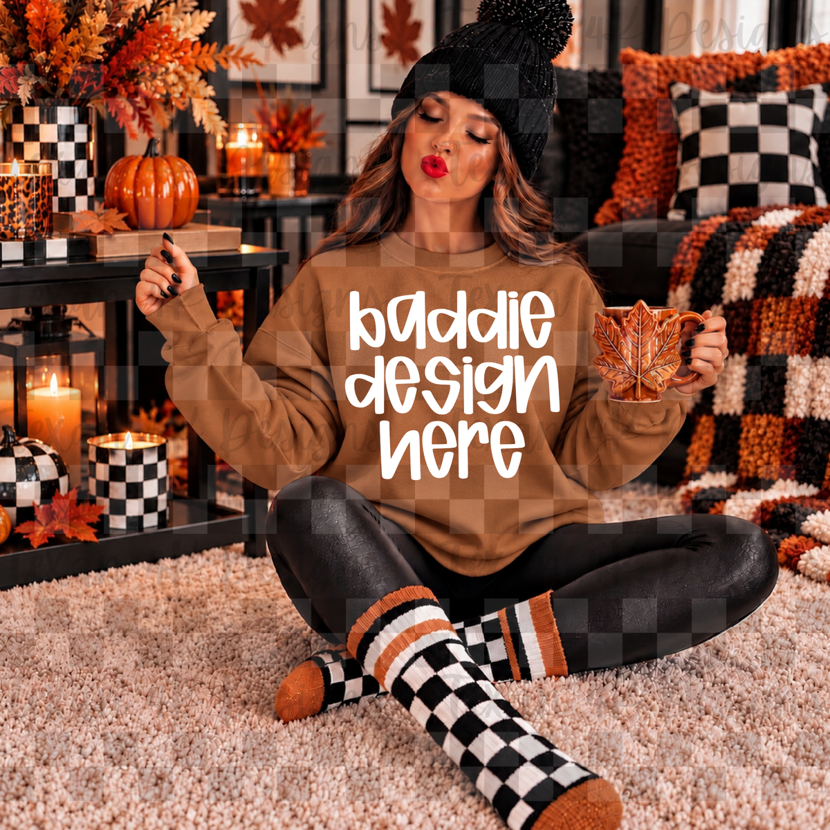 jerzees golden pecan sweatshirt , mock up