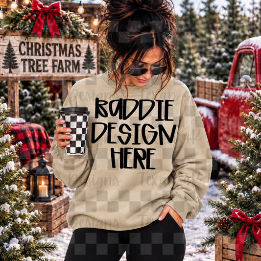 gildan sand sweatshirt , mock up