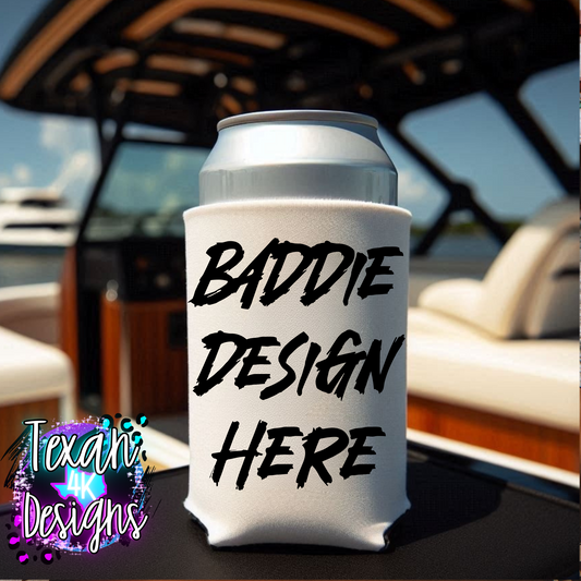 white koozie mock up