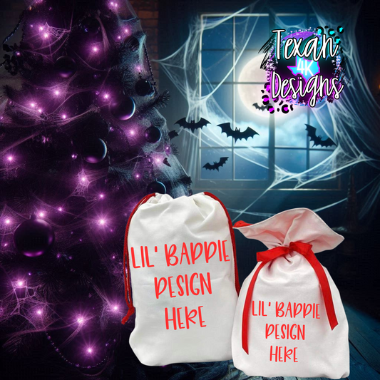 kid santa bag , toddler, mock up, spooky