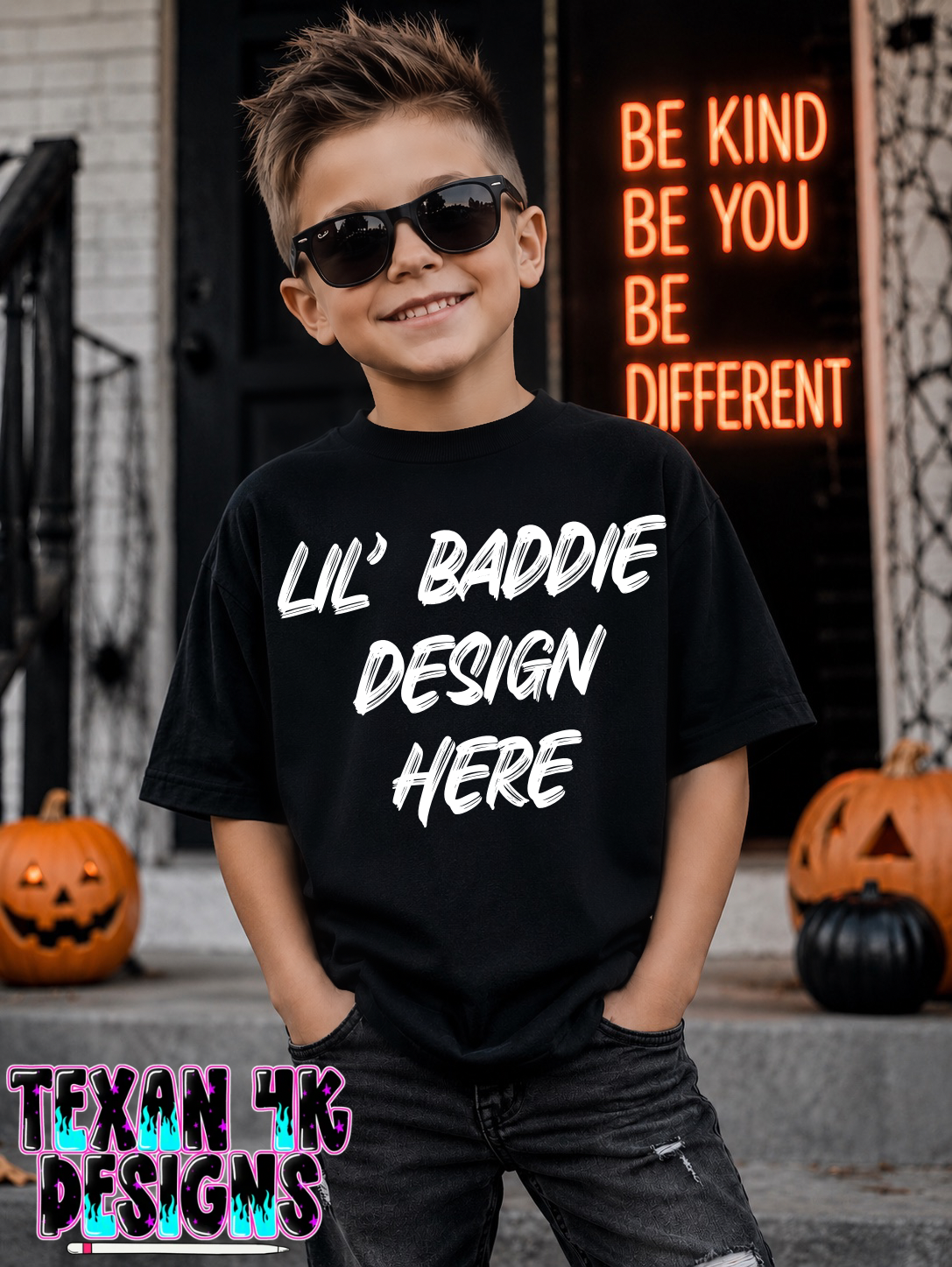 black shirt, mock up (boy)