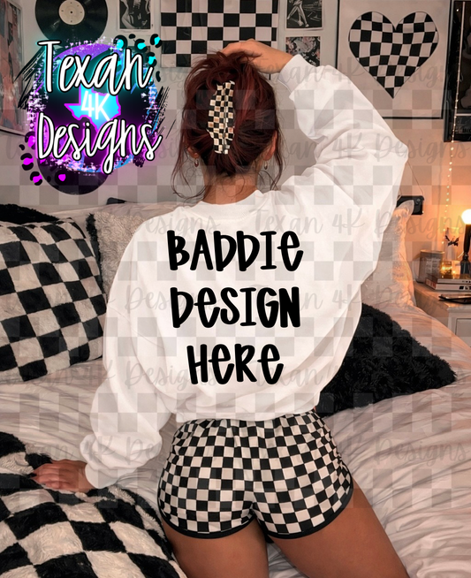 white back sweatshirt , mock up
