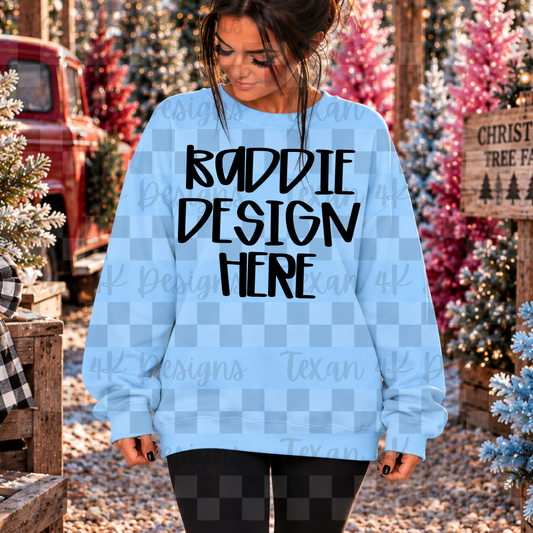 gildan light blue sweatshirt , mock up