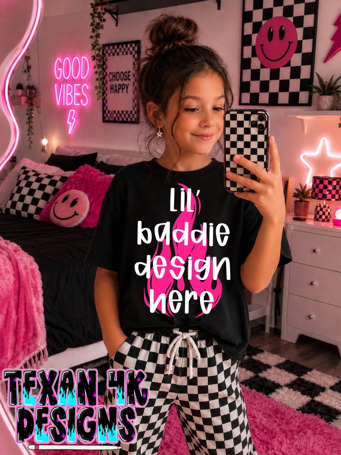 black shirt , mock up (good vibes)