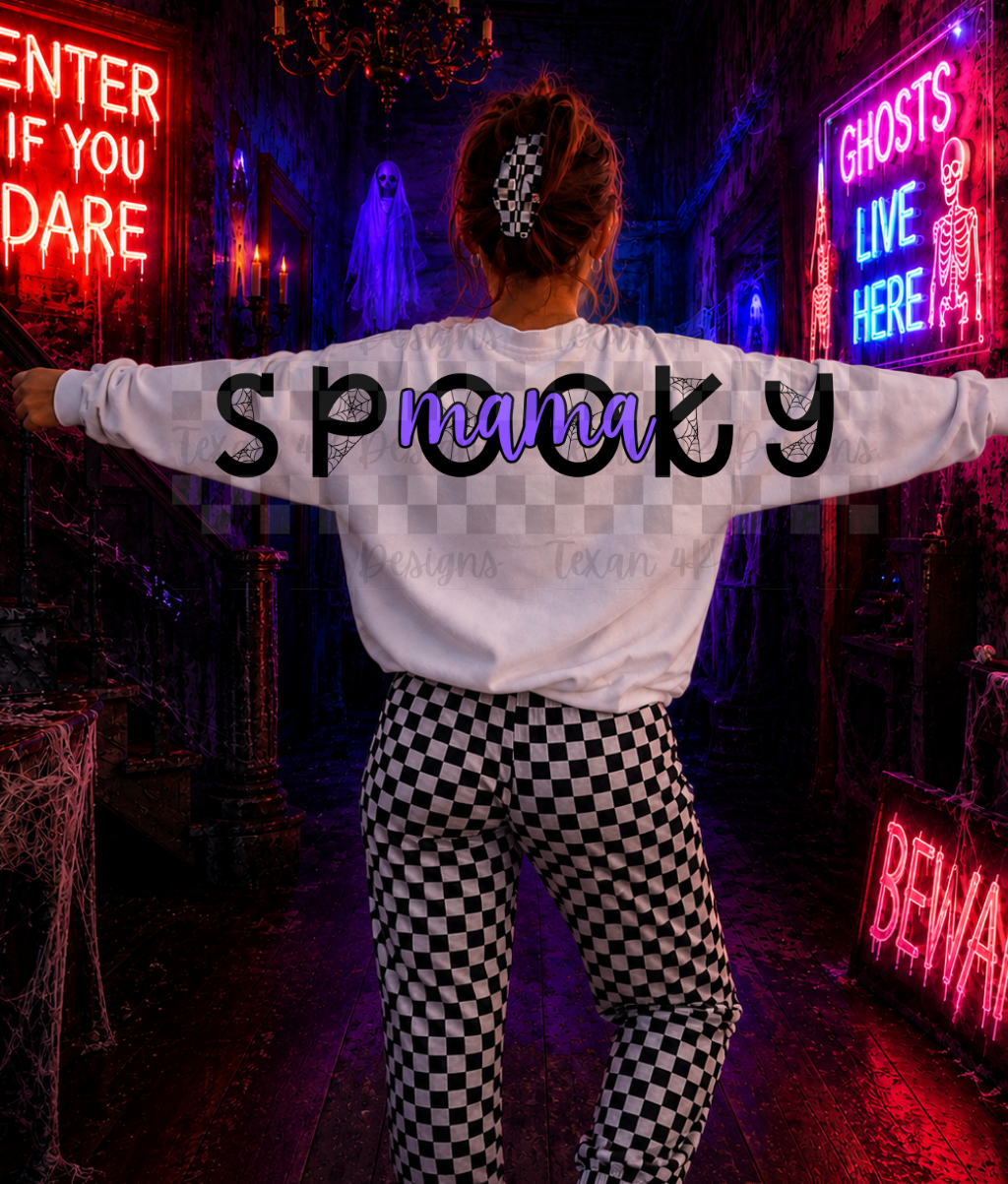 spooky mama big back w/ pocket -  4 DIGITAL PNG