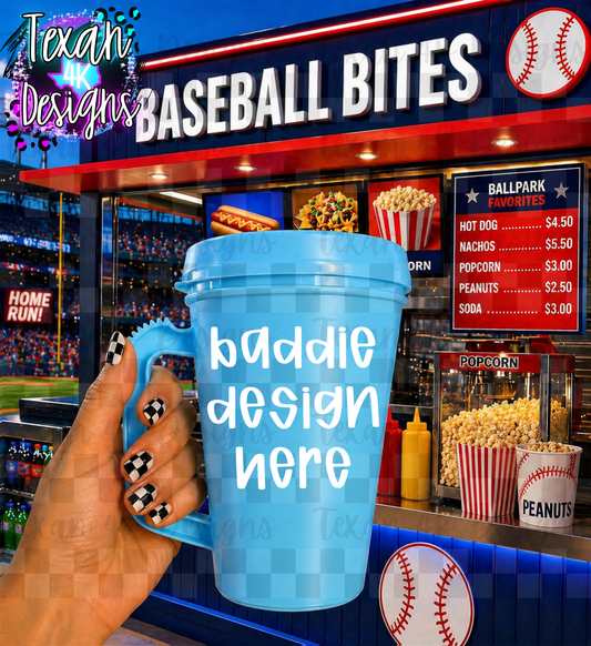 blue trucker tumbler mock up- baseball