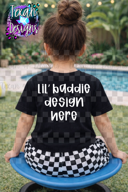 black shirt , mock up (girl)