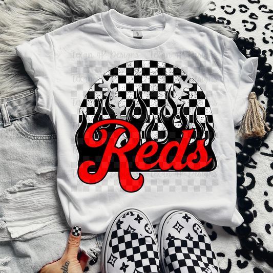checkered flames baseball R -DIGITAL PNG
