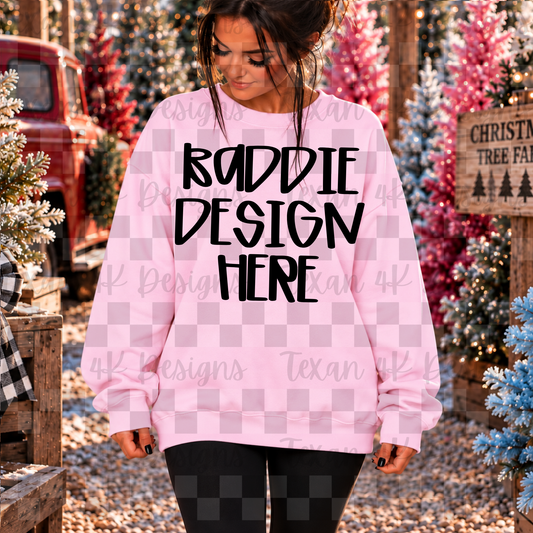 gildan light pink sweatshirt , mock up