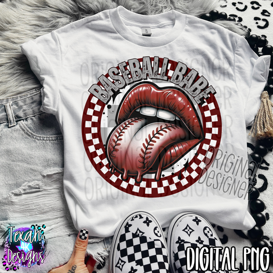 baseball babe maroon - DIGITAL PNG