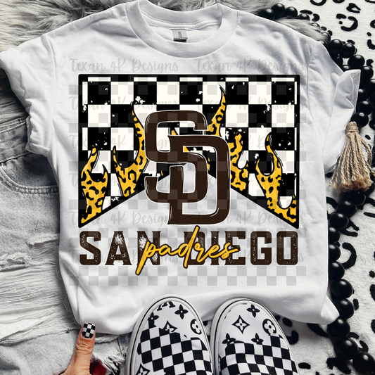 M leopard flames san diego -  DIGITAL PNG