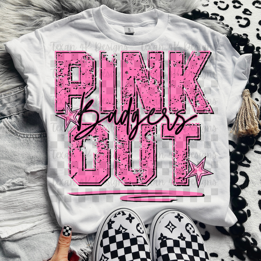 PINK OUT badger (no flame) - digital png